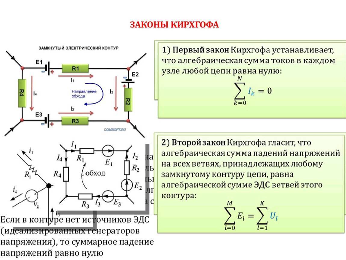 Закон кирхгофа для электрической цепи для чайников