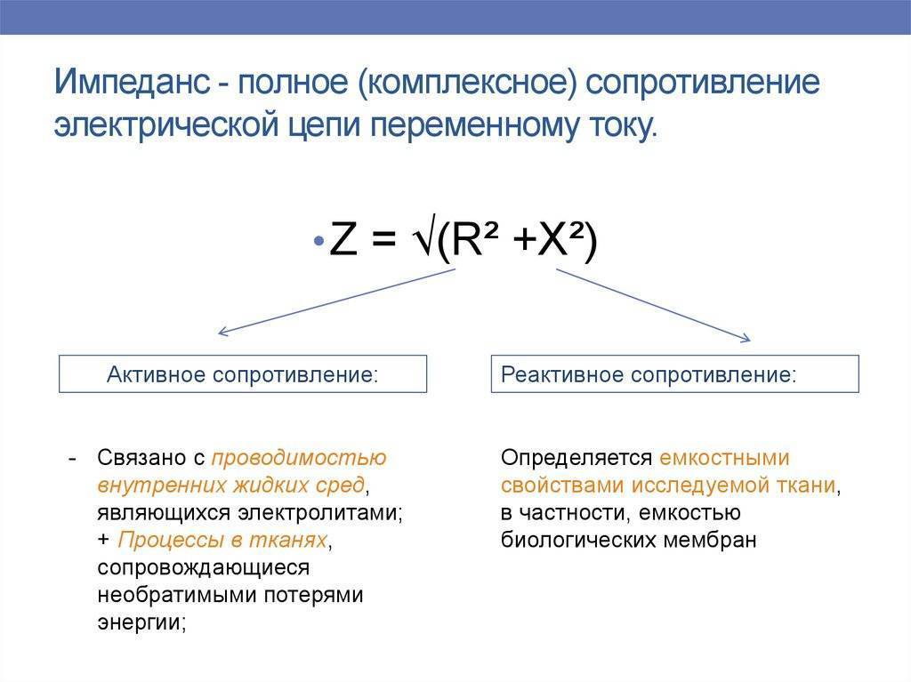 Полная цепь переменного тока и её виды. импеданс и его формула. особенности импеданса живой ткани