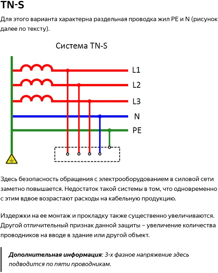 Системы заземления tn-c, tn-s, tnc-s, tt, it со схемами